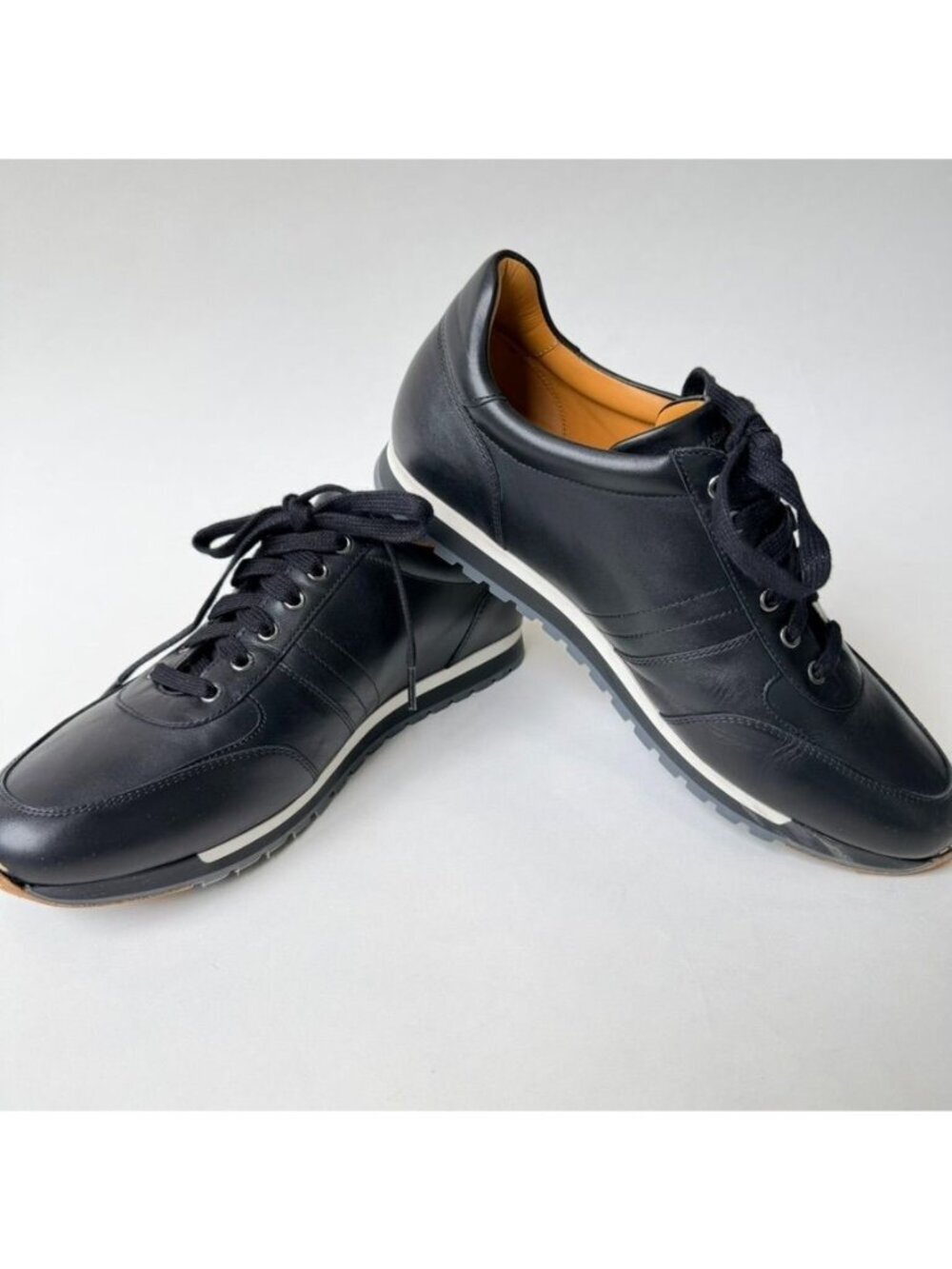 Magnanni Zubiri Leather Sneakers Black Men's Size 9.5